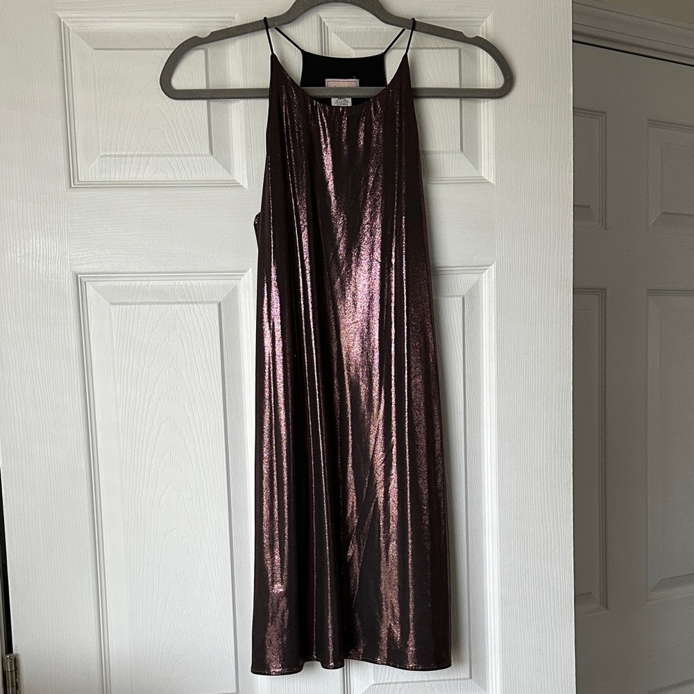love...ady Shimmering Purple Pink Halter Dress Small